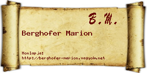 Berghofer Marion névjegykártya